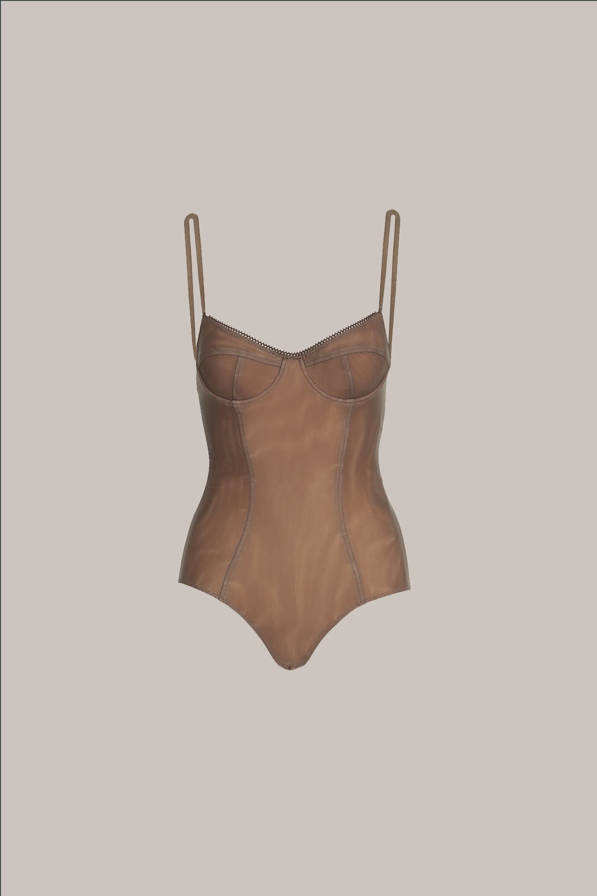 Her Stretch Mesh Dark Brown Body