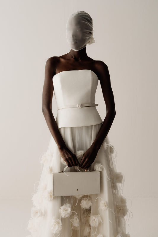 Her Corset With Off White Peplum