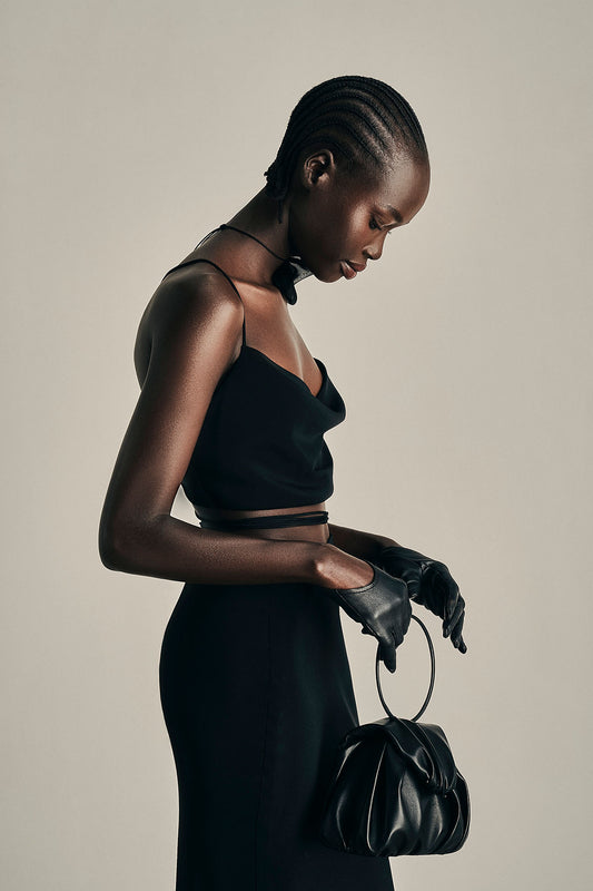 Her Cropped Lounge Black Top