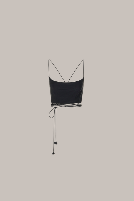Her Cropped Lounge Black Top