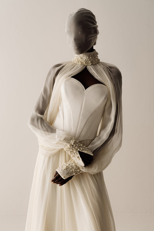 Her Heart Off White Silk Corset