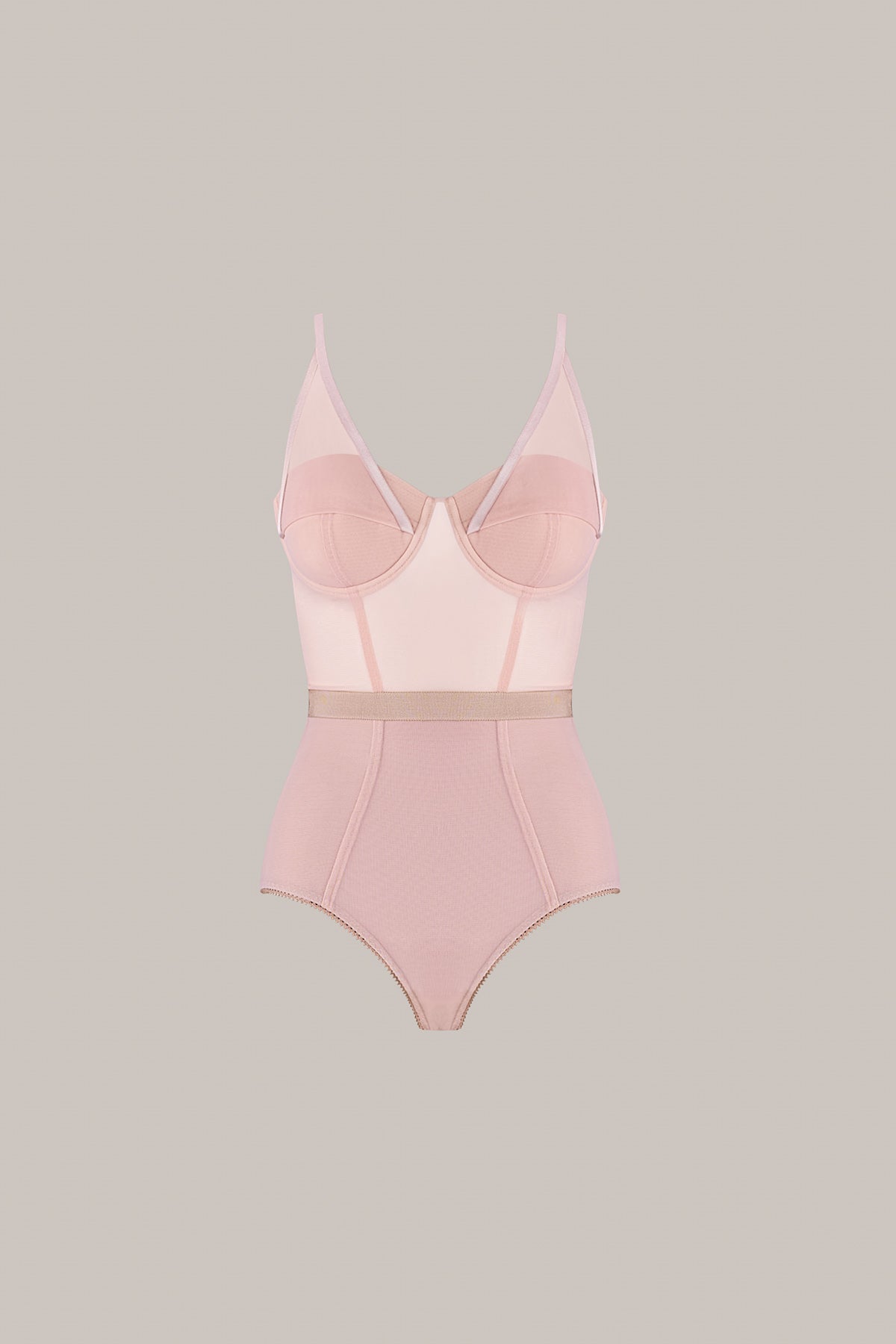 Her Open Cup Beige Bodysuit