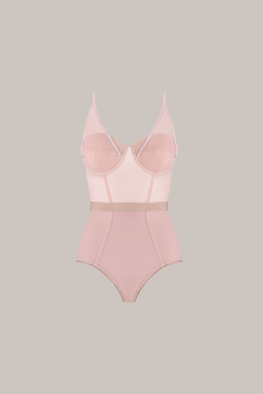 Her Open Cup Beige Bodysuit