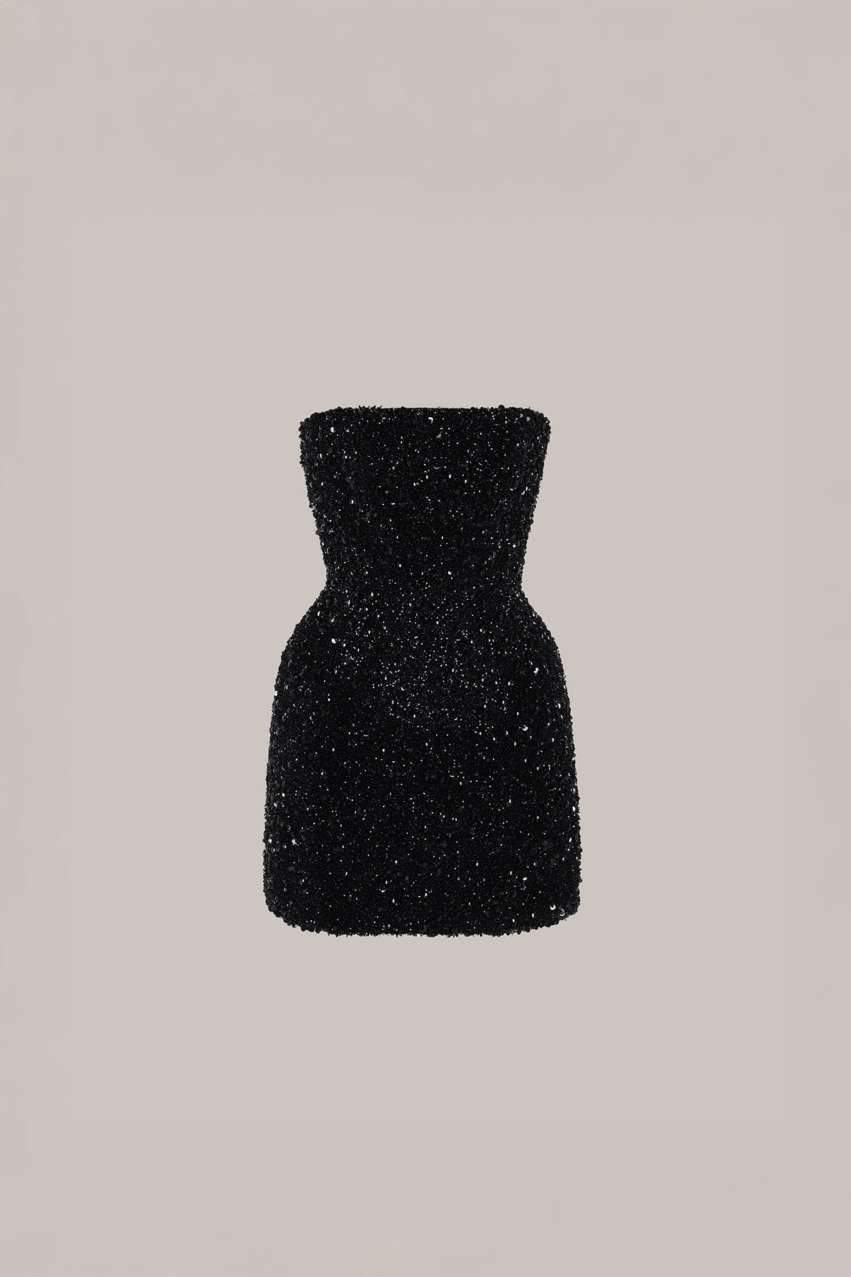 Her Sculpture Black Corsage Crystal Embroidered