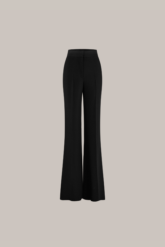 Her High Waist Boot Cut Silk Black Trousers