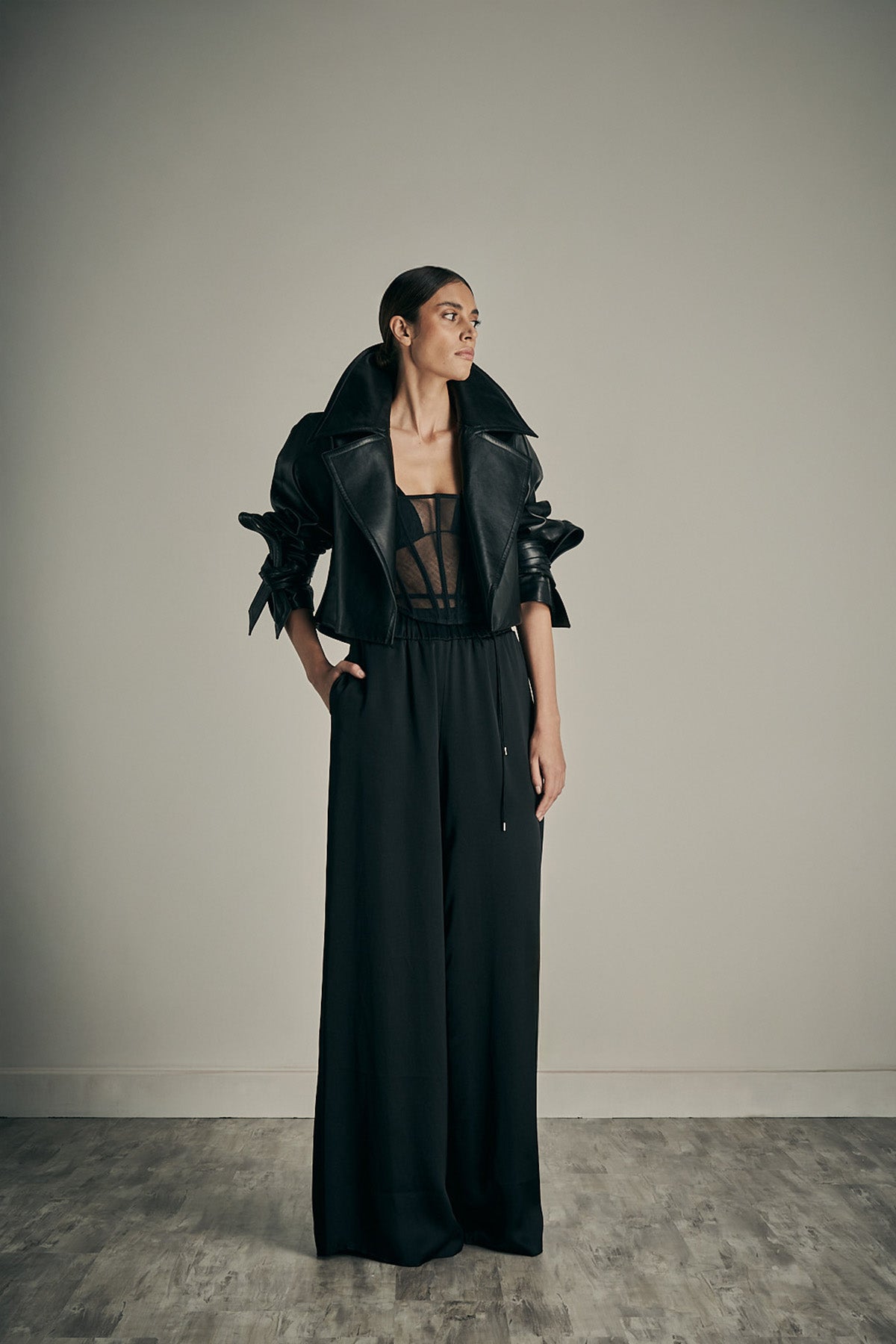 Her Wide Leg Lounge Black Trouser