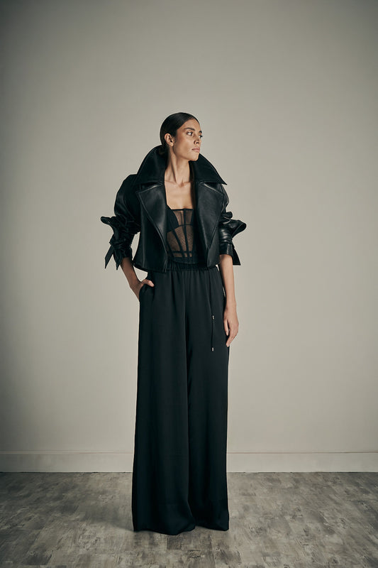 Her Wide Leg Lounge Black Trouser