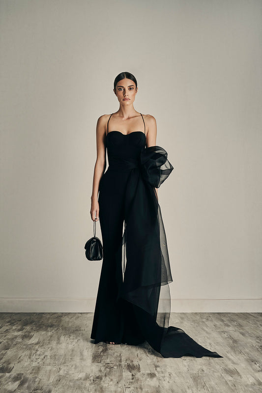 Her High Waist Bootcut Black Trousers