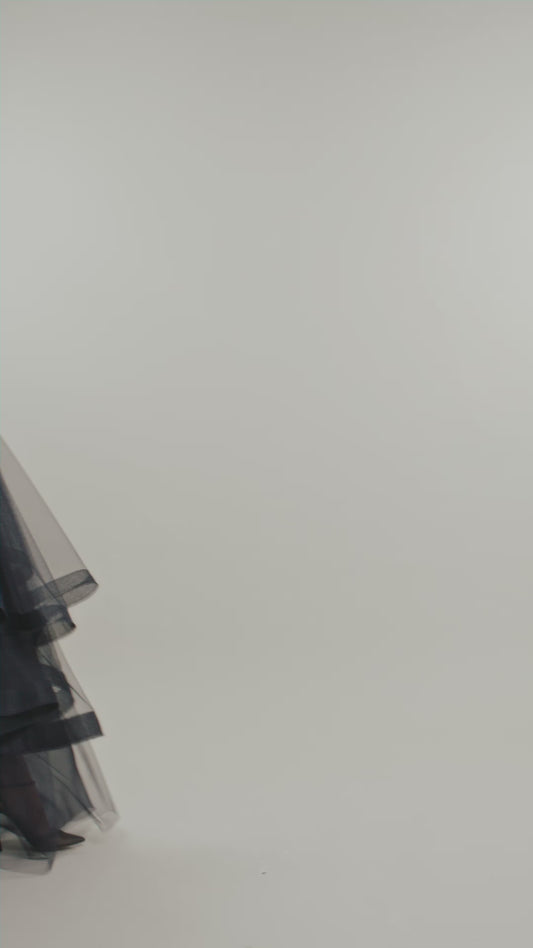 Her Multi layered Evening  Navy blue Gown