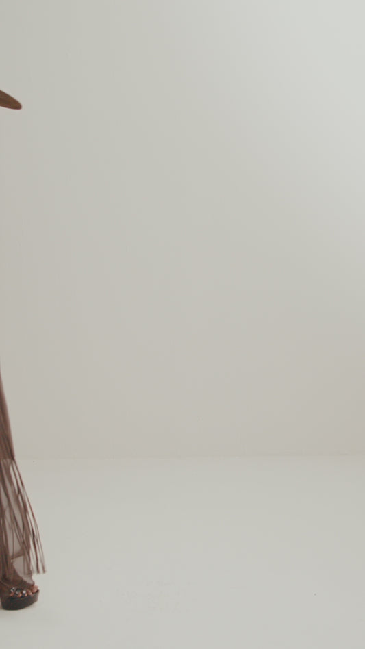 Her Brown Fringes Corset Belt