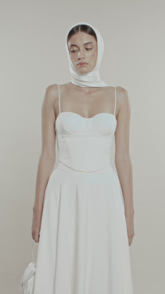 Her White Midi Skirt