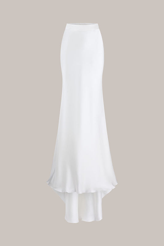 Her Off-white Full Long Silk Skirt