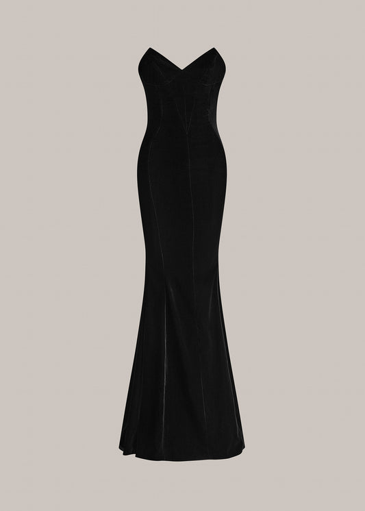Her V Long  Black Gown