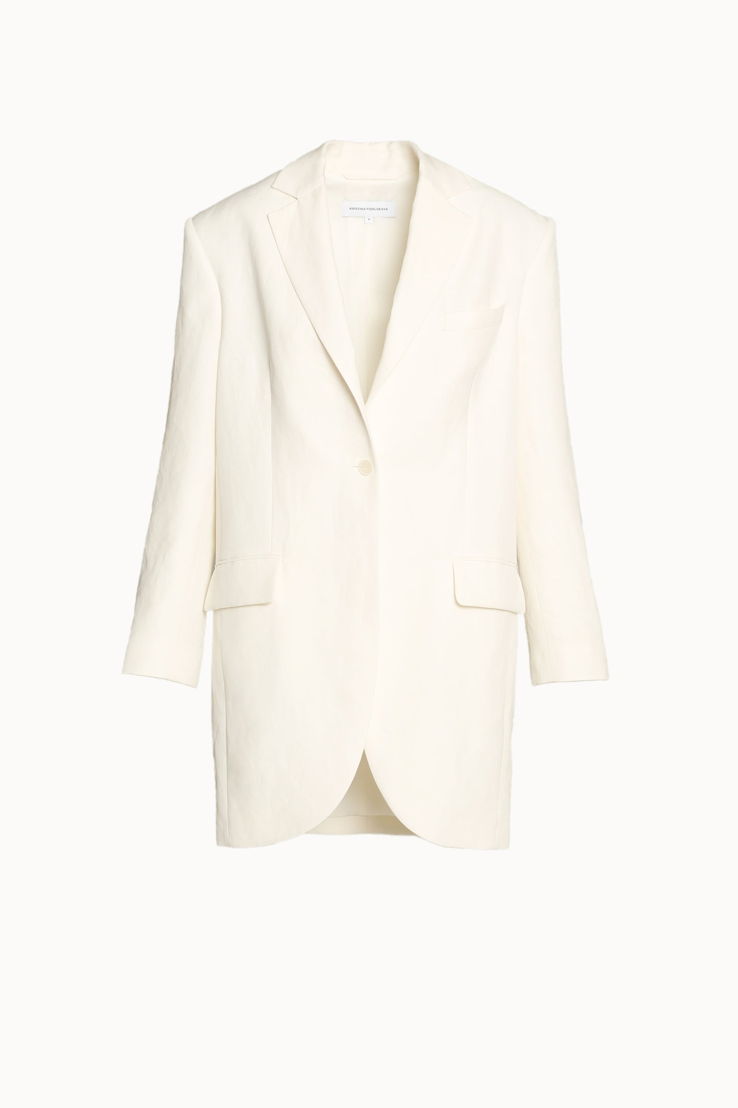 Off-White Silk linen Oversized Boyfriend Jacket