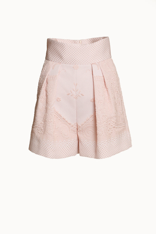 Light Pink Jacquard Shorts