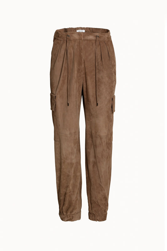 Milk Brown Suede Cargo Trousers