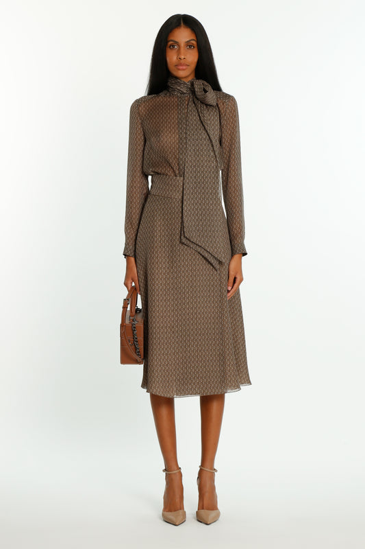 Brown Patterned Blouse