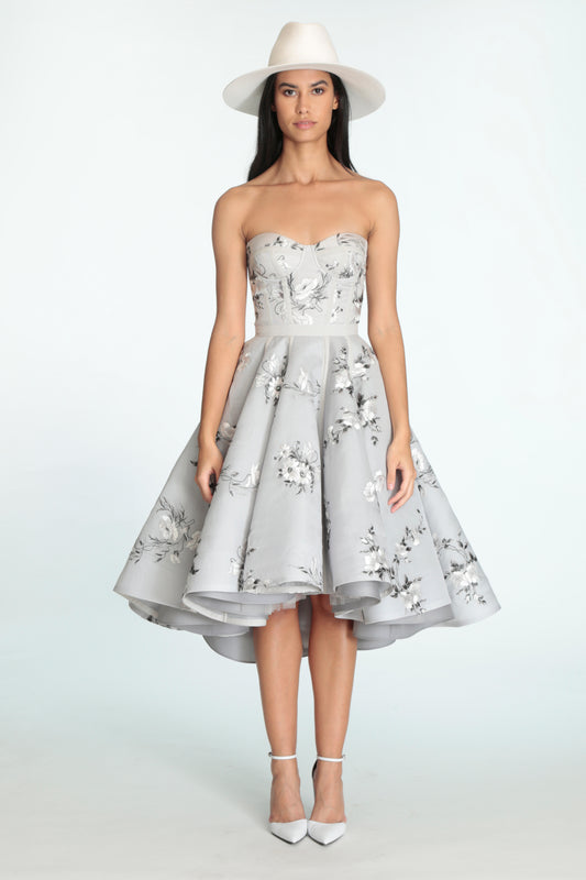 Embroidered Silk Corset Dress