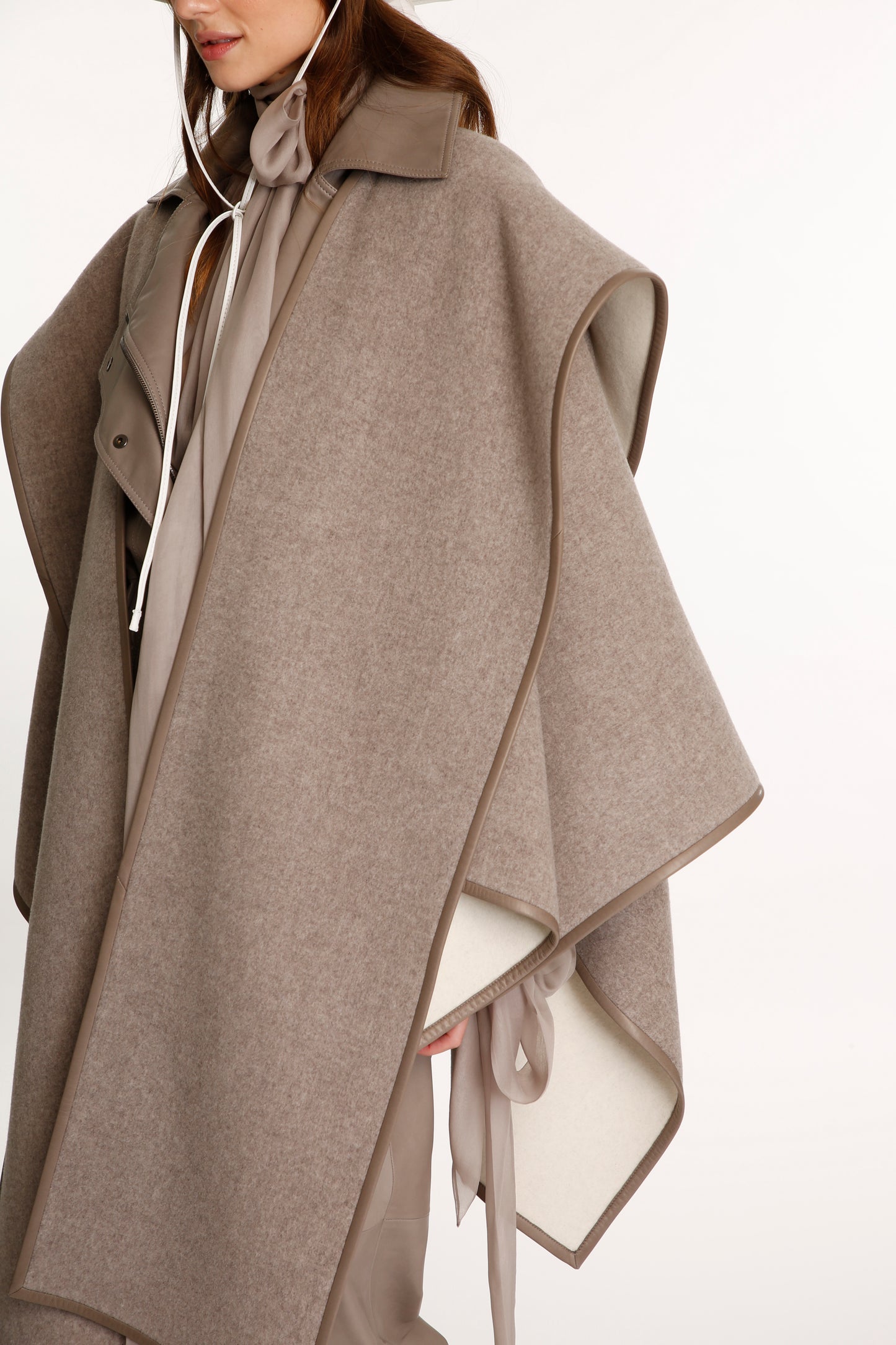 Warm Grey Double Face Poncho
