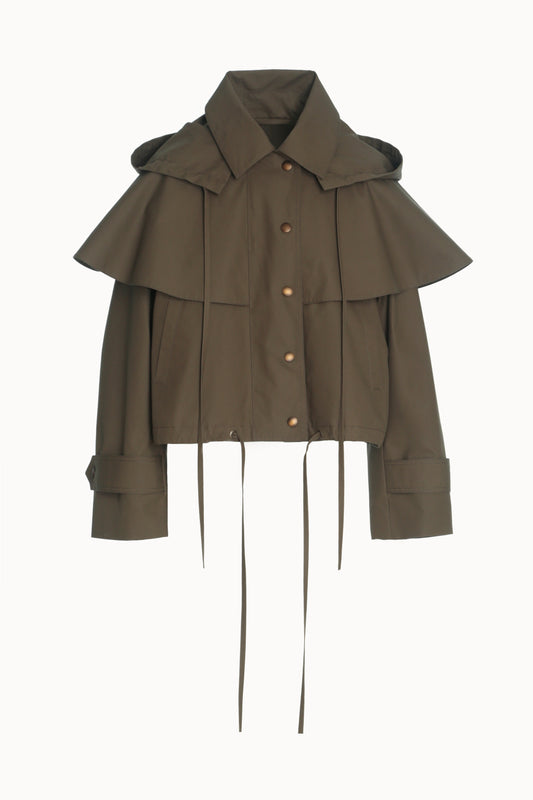 Waxed Cotton Cape Jacket