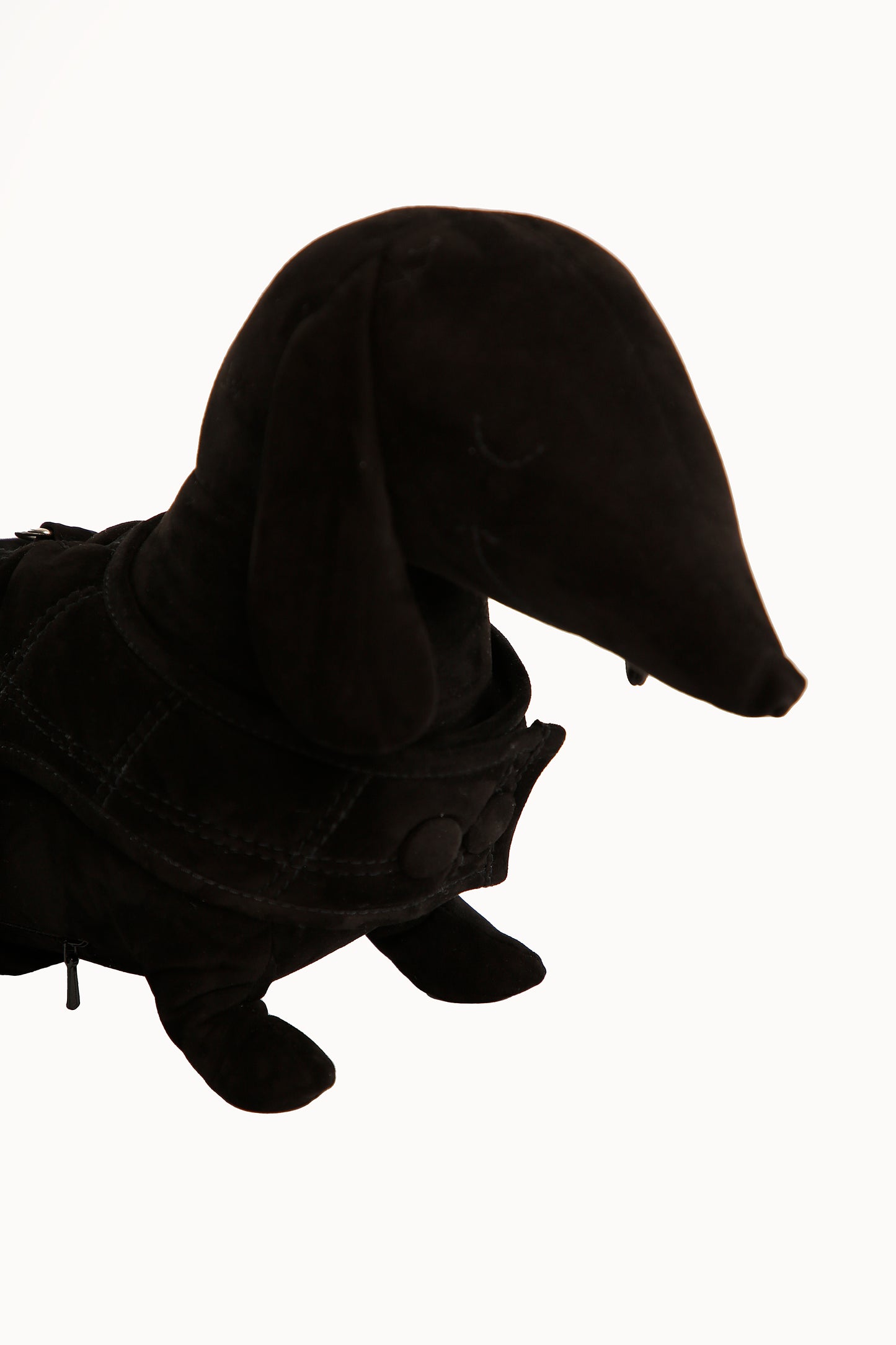 Black Suede Lozenge Quilted Dog Jacket