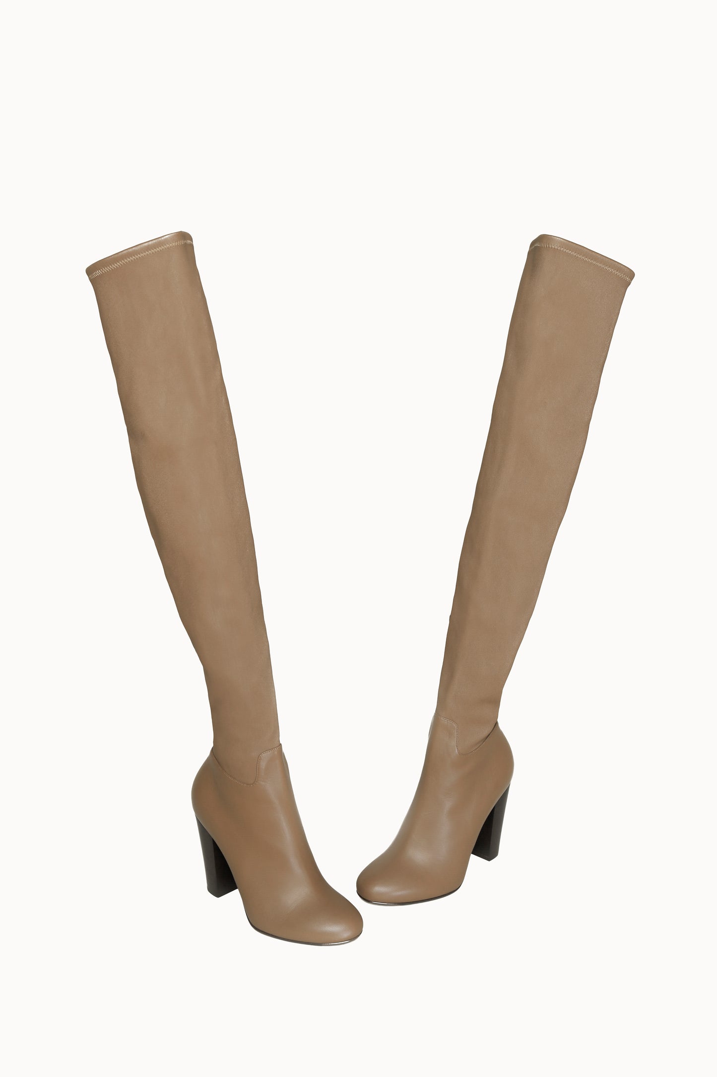 Nude High-Knee Boots