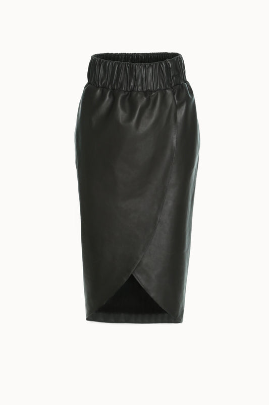 Asymmetric Wrap Skirt Black