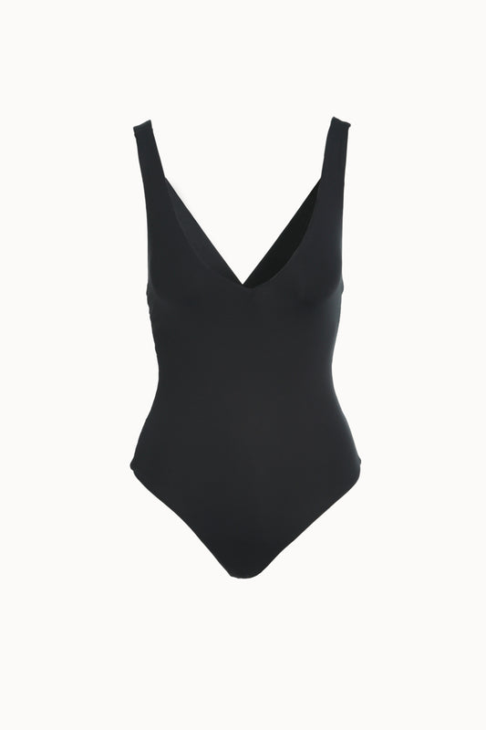 Black V-Neck Cross Back Swimsuit