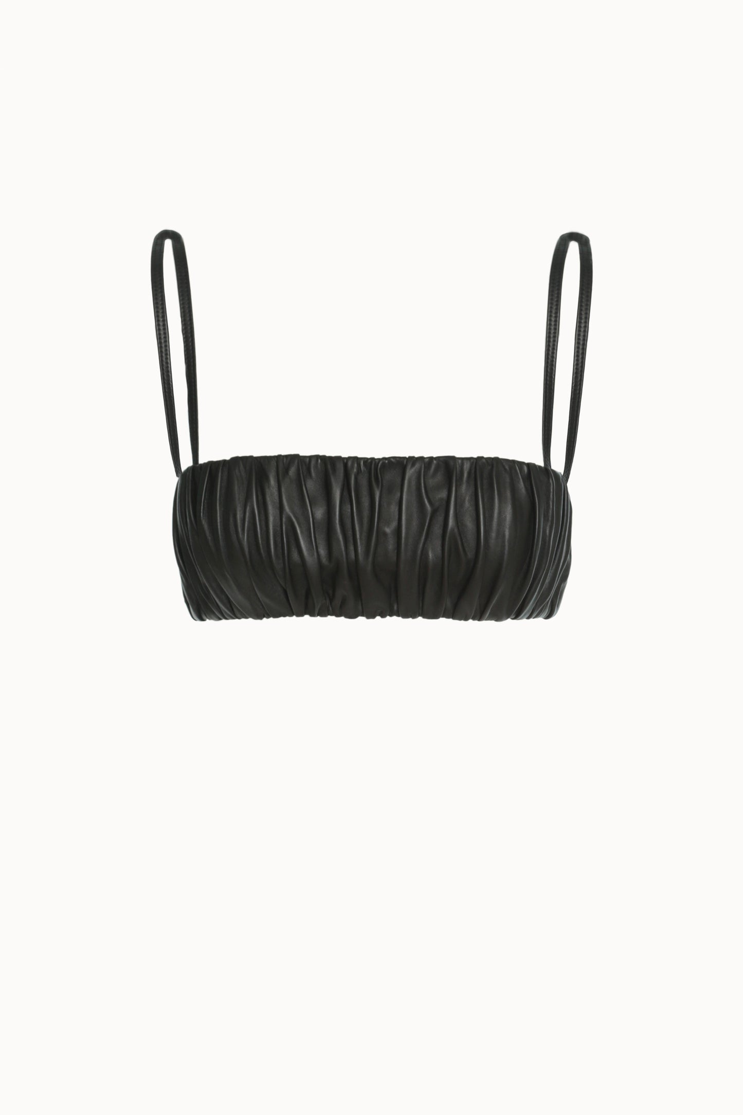 Ruched Leather Bra Top