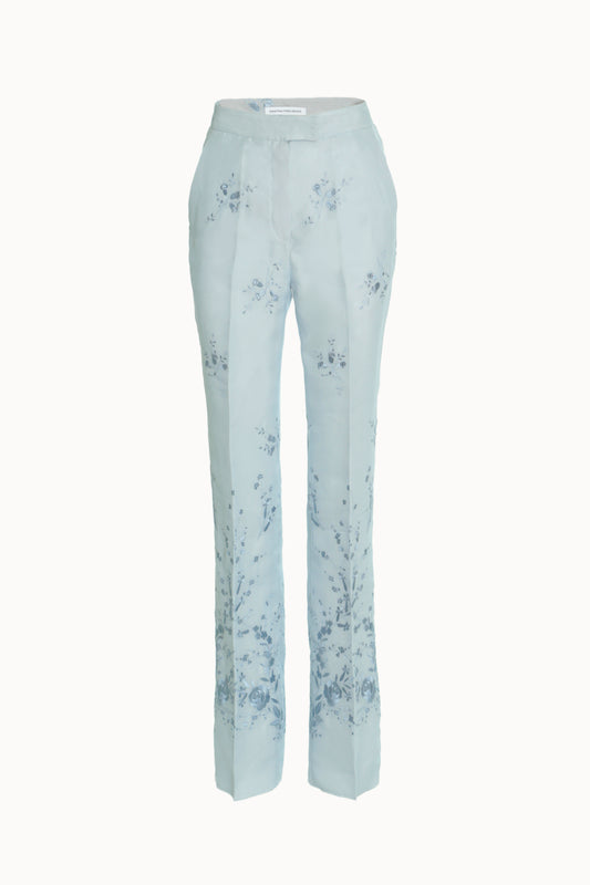 Floral Embroidered Fitted Trousers