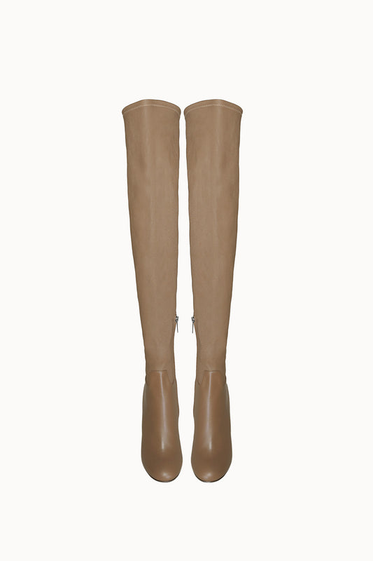 Nude High-Knee Boots