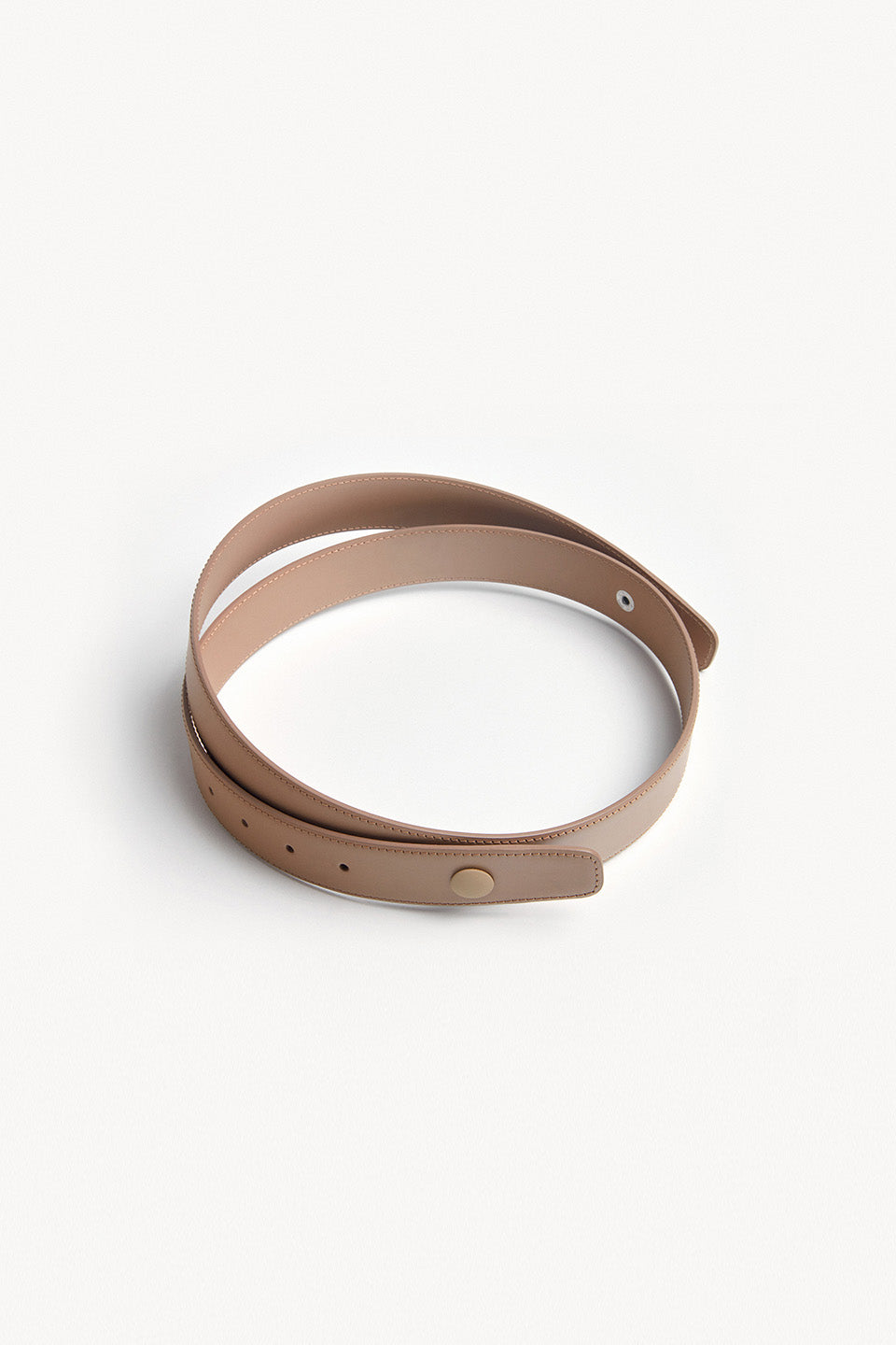 Wrap Around Leather Belt in Nude