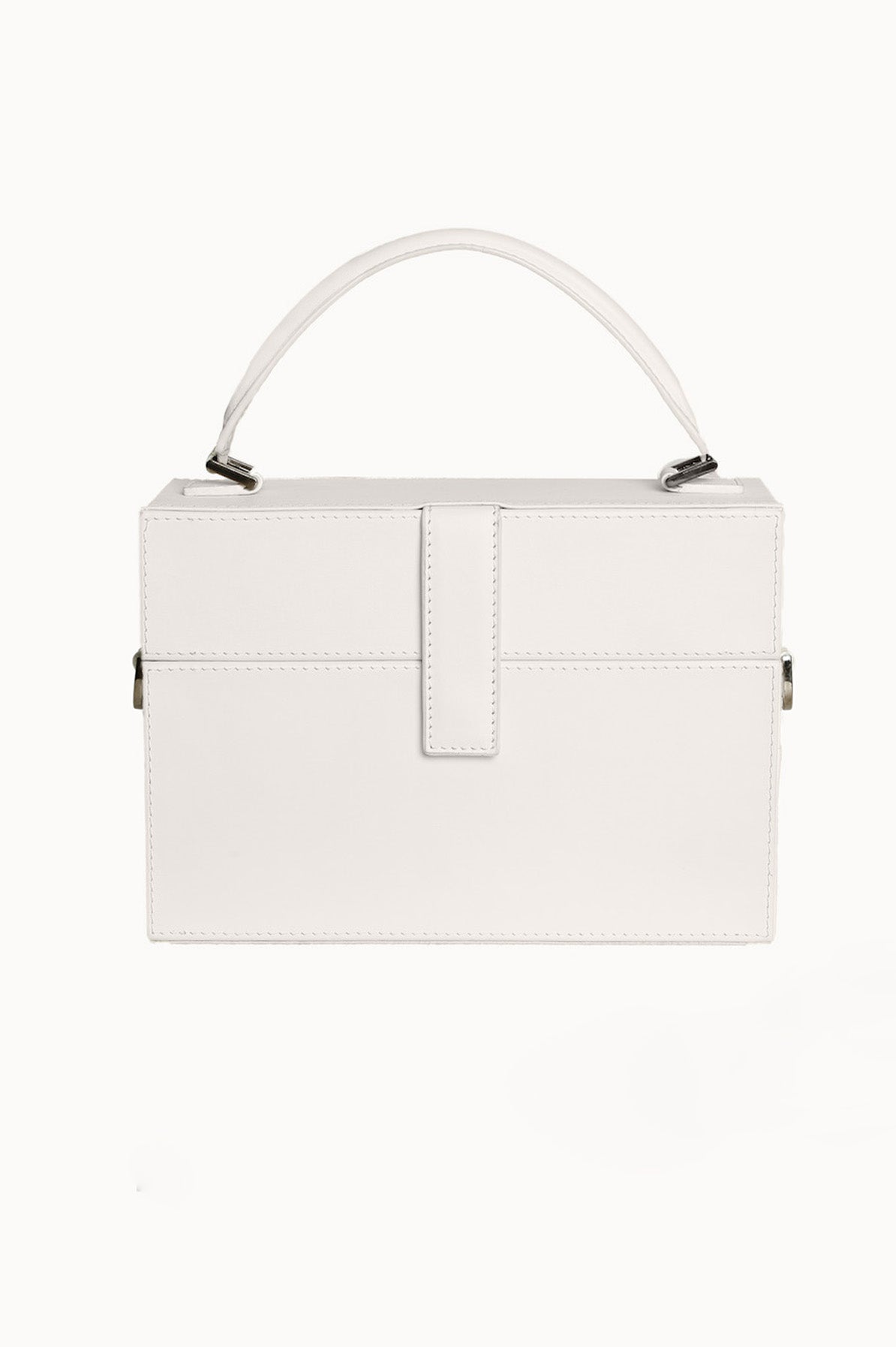 White Leather Cross-body Camera Bag