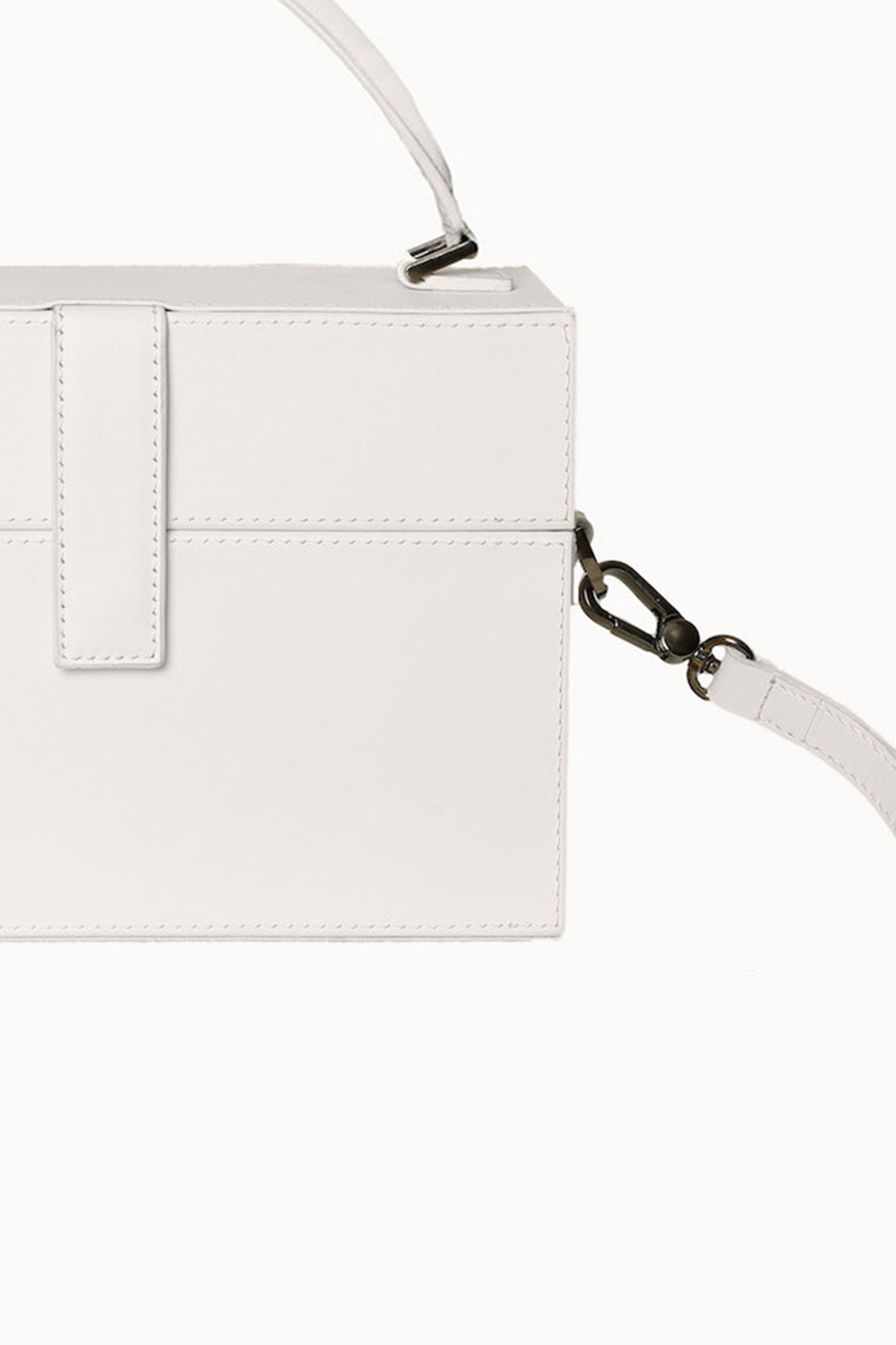 White Leather Cross-body Camera Bag